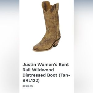 Justin Bent Rail Wildwood DISTRESSED boots.